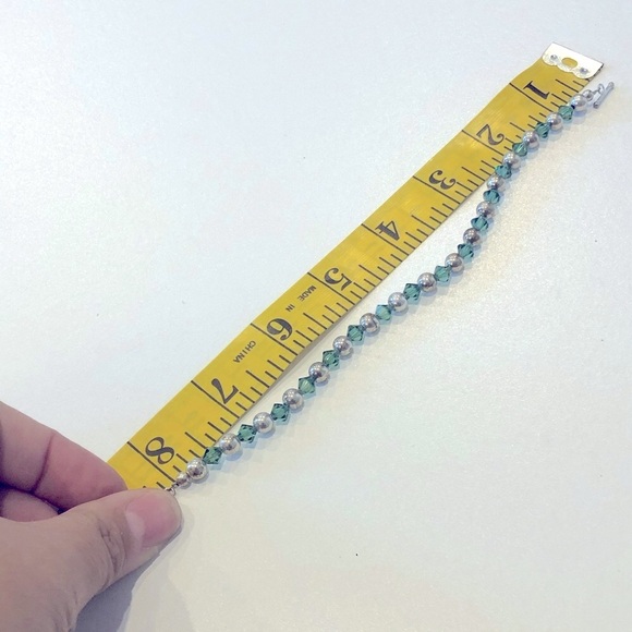 Sterling & Green Crystal Bracelet - Picture 3 of 3